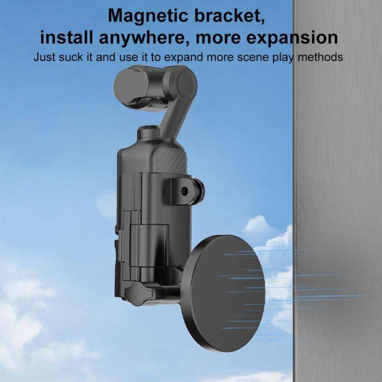 For DJI OSMO Pocket 3 PULUZ Protective Frame Magnetic Desktop Mount Angle Adjustable Base (Black)