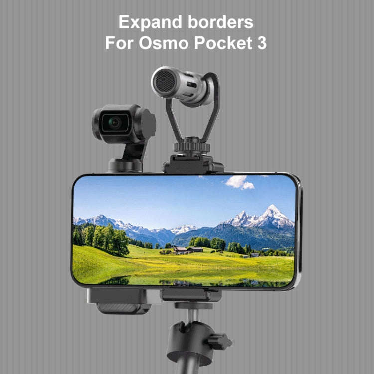 For DJI OSMO Pocket 3 PULUZ Protective Frame Expansion Phone Clamp Adapter Bracket (Black)