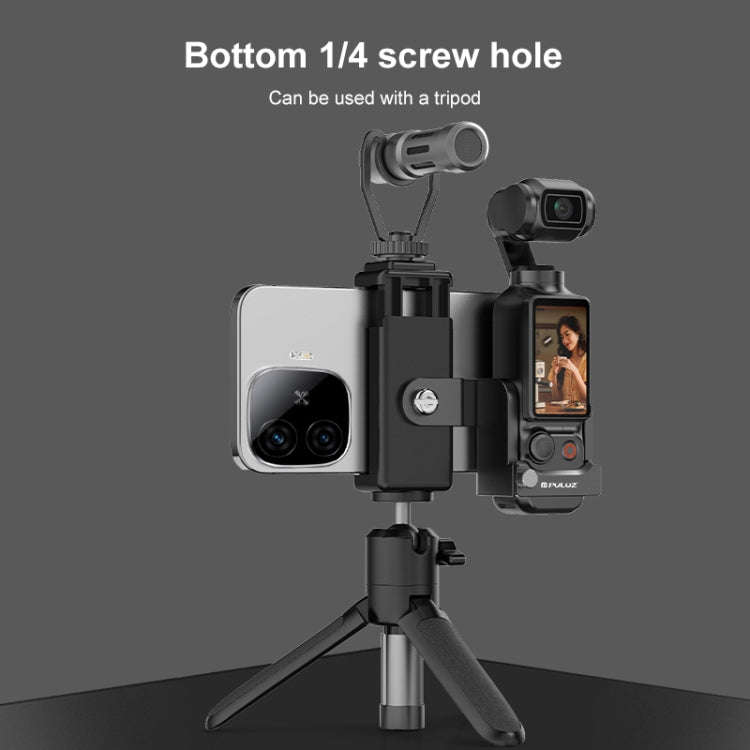 For DJI OSMO Pocket 3 PULUZ Protective Frame Expansion Phone Clamp Adapter Bracket (Black)