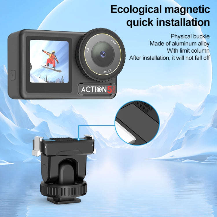 For DJI Osmo Action 5 Pro / 4 / 3 PULUZ Cold Shoe Gimbal Quick Release Base Adapter (Black)