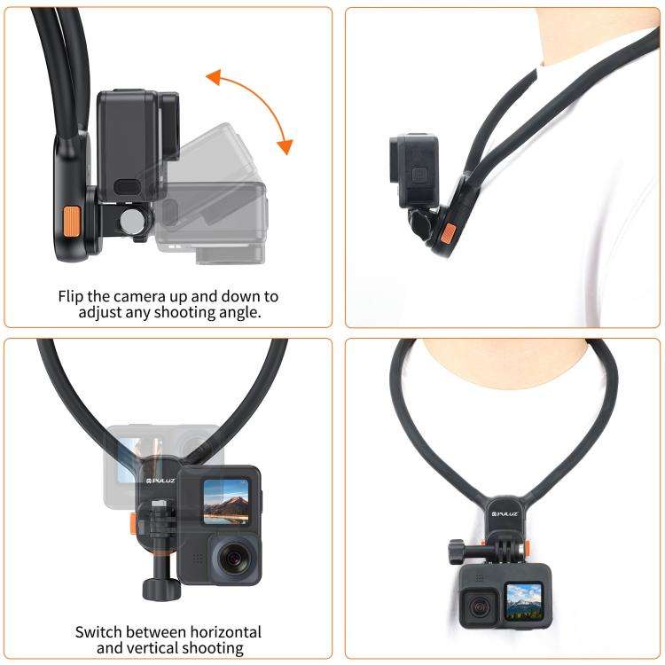 PULUZ Lazy Neck Bracket Magnetic Quick Release POV View Mount (Black)