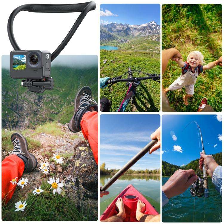PULUZ Lazy Neck Bracket Magnetic Quick Release POV View Mount (Black)