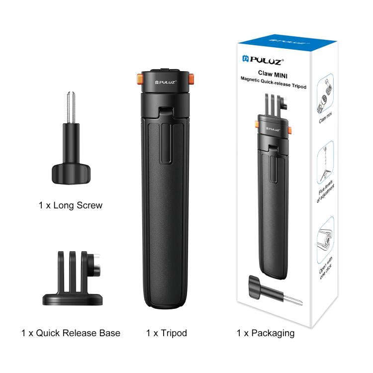 PULUZ Mini Magnetic Quick Release Selfie Stick Tripod (Black)