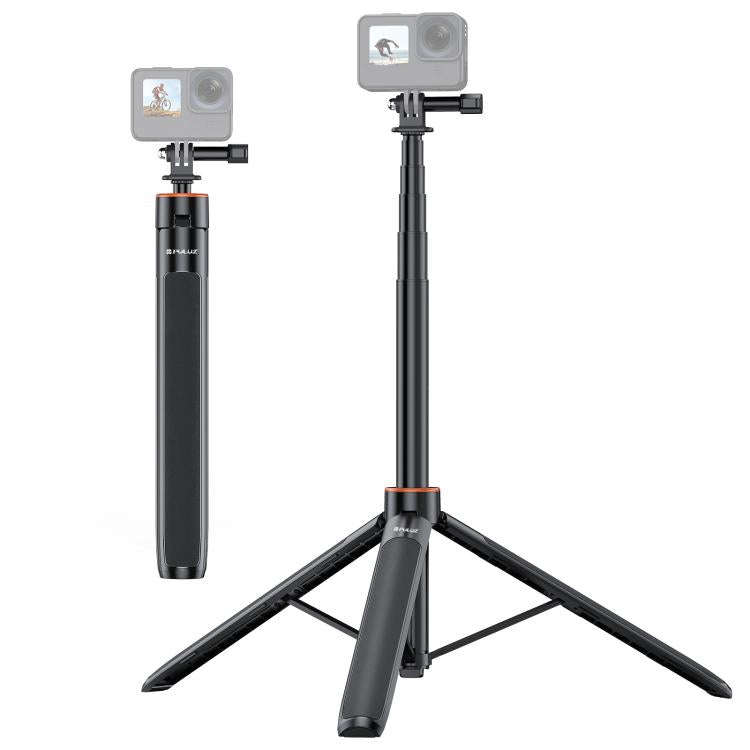PULUZ 1.4m Action Camera Selfie Stick Tripod Vlog Live Streaming Holder (Black)