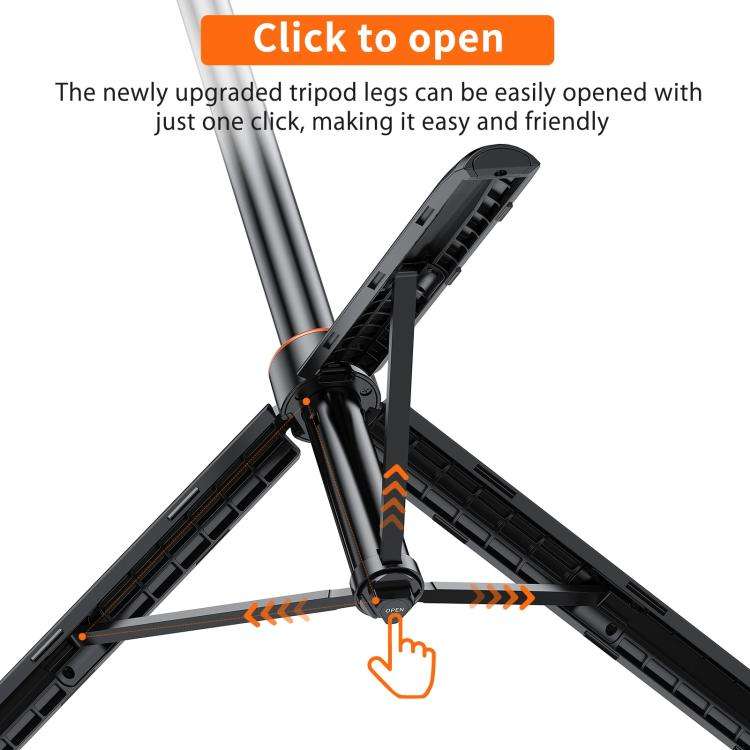 PULUZ 1.4m Action Camera Selfie Stick Tripod Vlog Live Streaming Holder (Black)