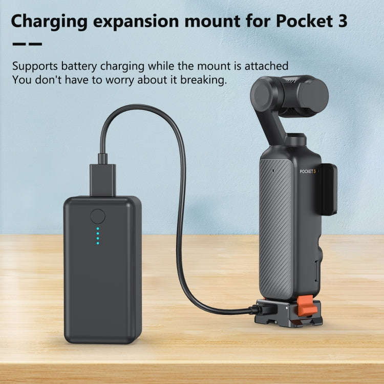 For DJI Osmo Pocket 3 PULUZ Type-C Charging Base Quick Release Mount Adapter (Black)
