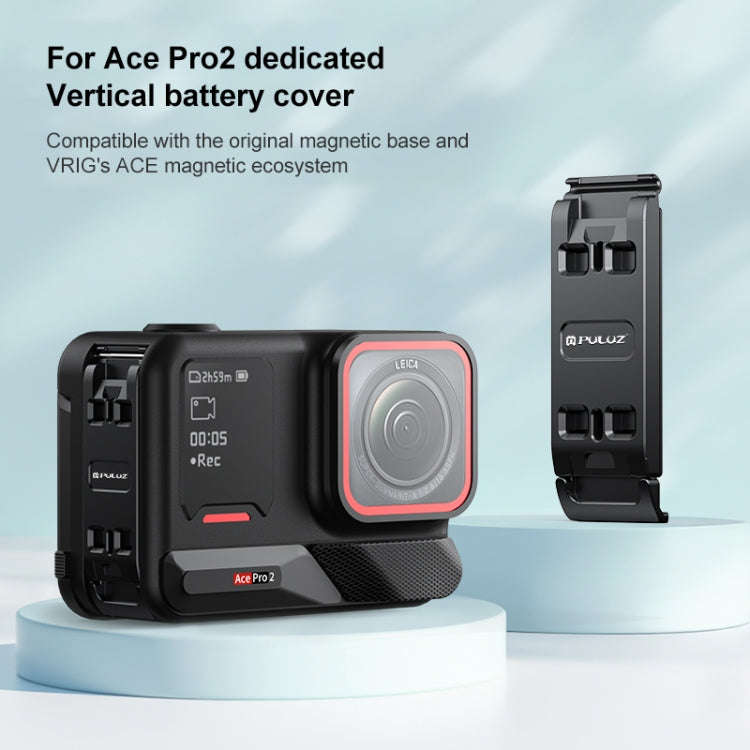 PULUZ ACE / AC Aluminum Alloy Vertical Shooting Magnetic Quick-release Battery Side Interface Cov...