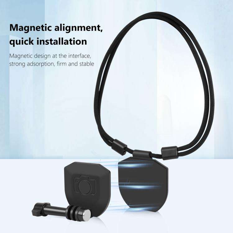 PULUZ Action Camera Magnetic Neck Mount Holder Vlog POV Neck Strap (Black)
