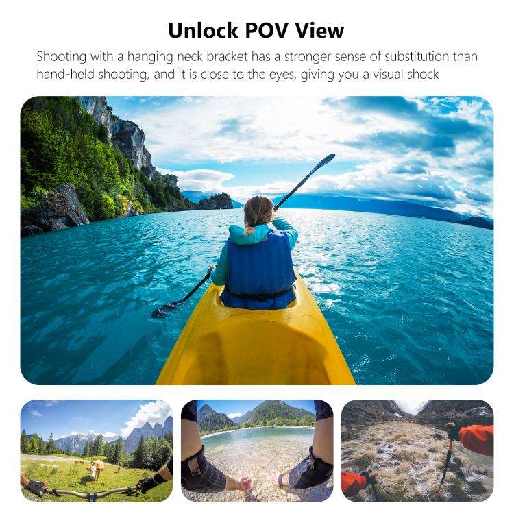 PULUZ Action Camera Magnetic Neck Mount Holder Vlog POV Neck Strap (Black)