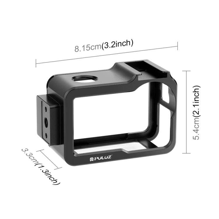 For DJI Osmo Action 5 Pro PULUZ Metal Cage Expansion Adapter Frame with Cold Shoe (Black)