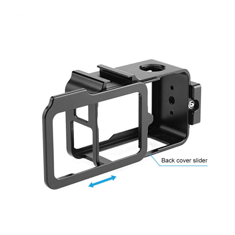 For DJI Osmo Action 5 Pro PULUZ Metal Cage Expansion Adapter Frame with Cold Shoe (Black)