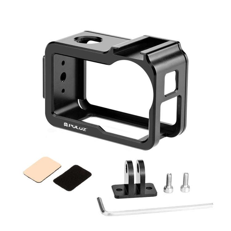 For DJI Osmo Action 5 Pro PULUZ Metal Cage Expansion Adapter Frame with Cold Shoe (Black)