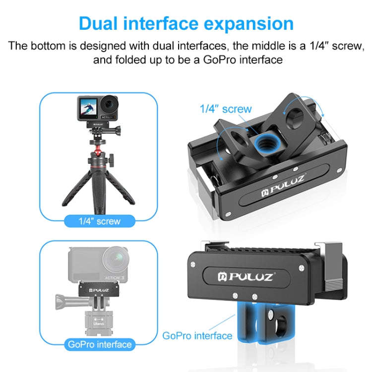 For DJI Osmo Action 5 Pro / 4 / 3 PULUZ Magnetic Quick Release Metal Base (Black)