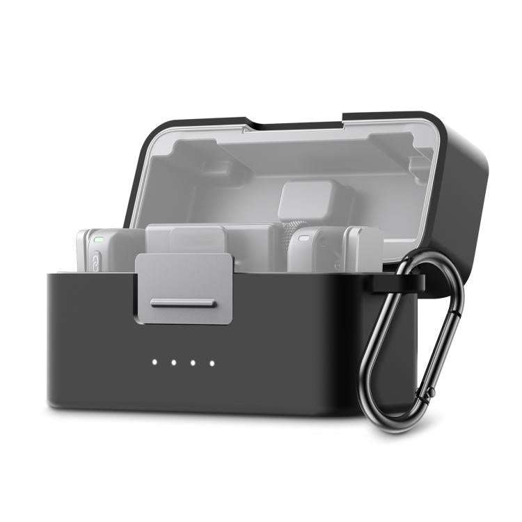 For DJI Mic Mini PULUZ Charging Case Silicone Scratch-proof Protective Cover (Black)