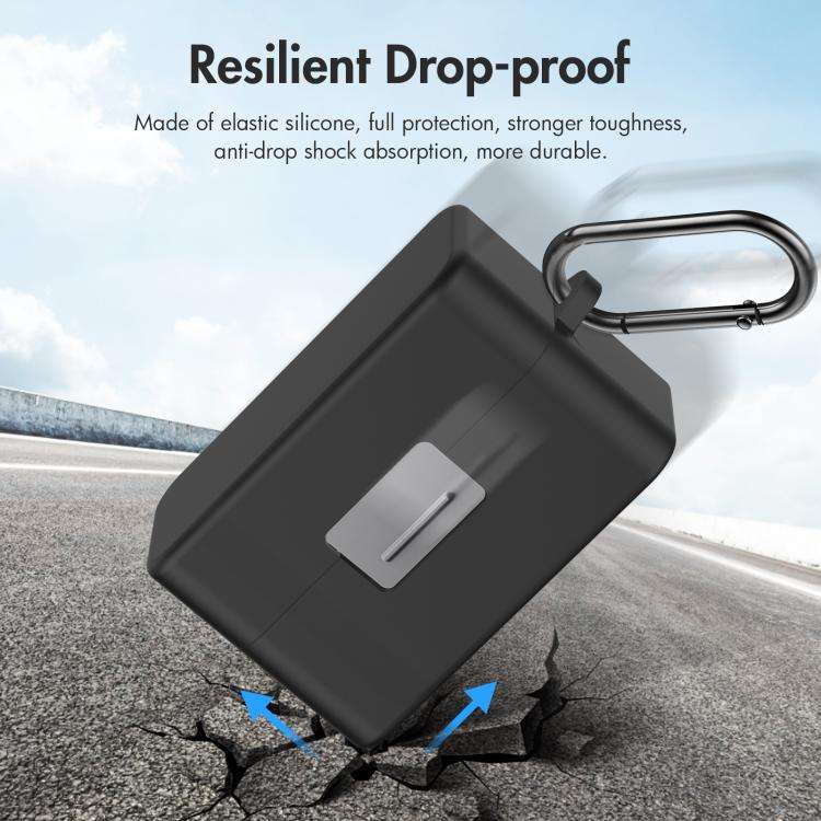 For DJI Mic Mini PULUZ Charging Case Silicone Scratch-proof Protective Cover (Black)