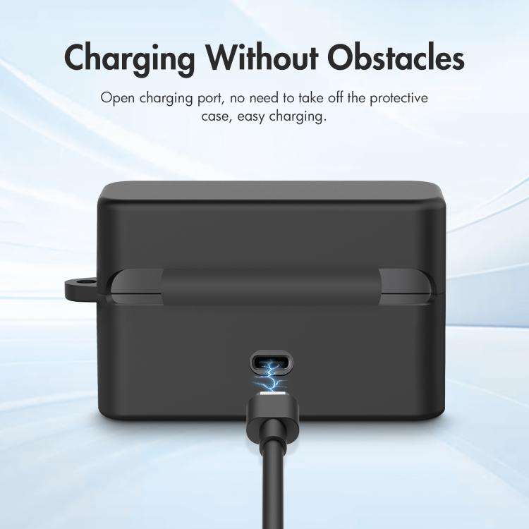 For DJI Mic Mini PULUZ Charging Case Silicone Scratch-proof Protective Cover (Black)
