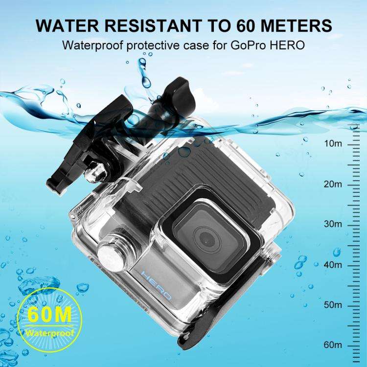 For GoPro HERO 4K 2024 PULUZ 60m / 196ft Waterproof Housing Protective Case with Buckle Basic Mou...