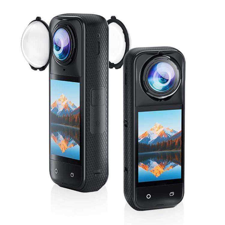 For Insta360 X5 PULUZ Rotating Optical Tempered Glass Lens Guard Protective Cover (Transparent)