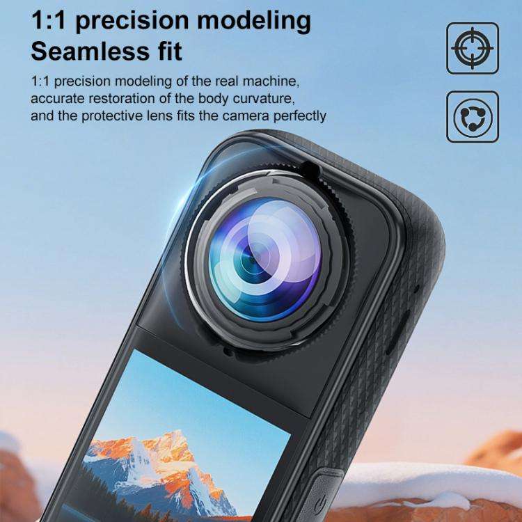 For Insta360 X5 PULUZ Rotating Optical Tempered Glass Lens Guard Protective Cover (Transparent)