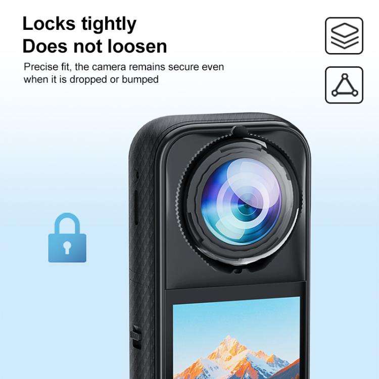 For Insta360 X5 PULUZ Rotating Optical Tempered Glass Lens Guard Protective Cover (Transparent)