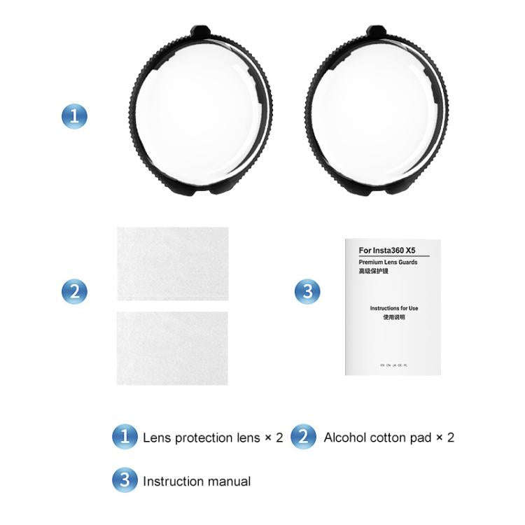 For Insta360 X5 PULUZ Rotating Optical Tempered Glass Lens Guard Protective Cover (Transparent)