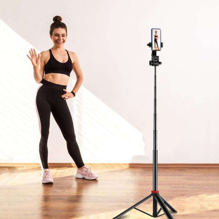 PULUZ 2m 8-section Aluminum Alloy Broadcast Fill Light Bracket Telescopic Tripod (Black)