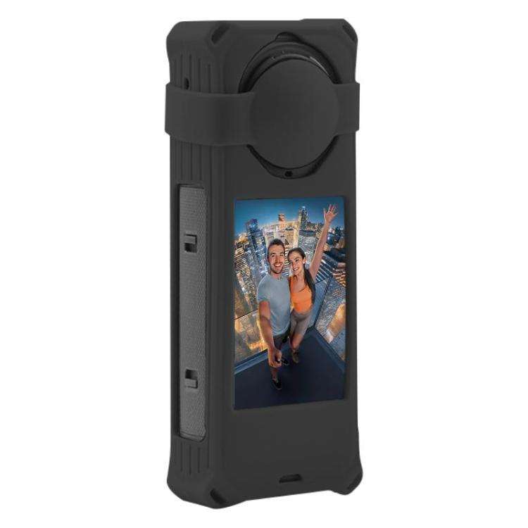 For Insta360 X5 PULUZ Silicone Protective Case with Lens Cover (Black)