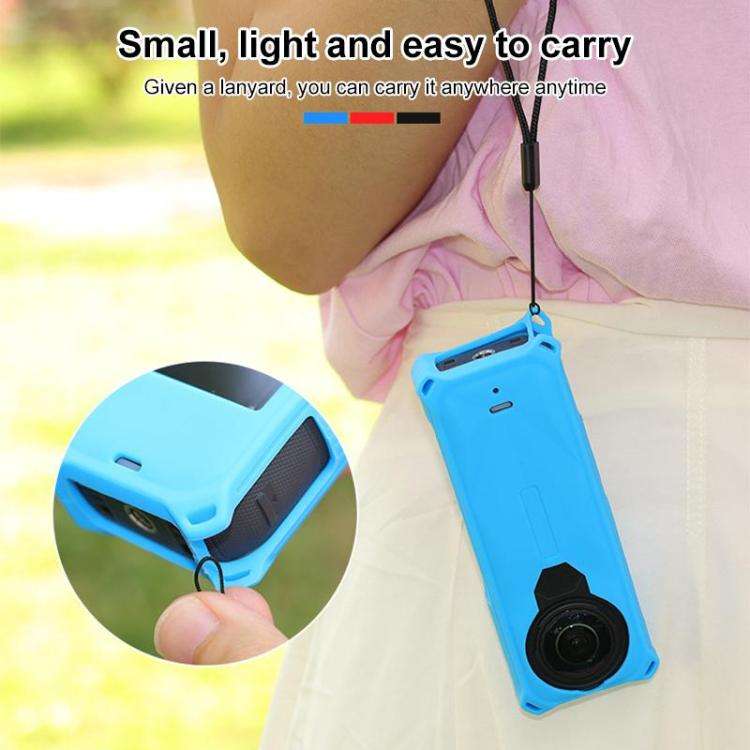 For Insta360 X5 PULUZ Silicone Protective Case with Lens Cover (Black)