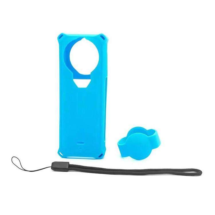 For Insta360 X5 PULUZ Silicone Protective Case with Lens Cover (Blue)