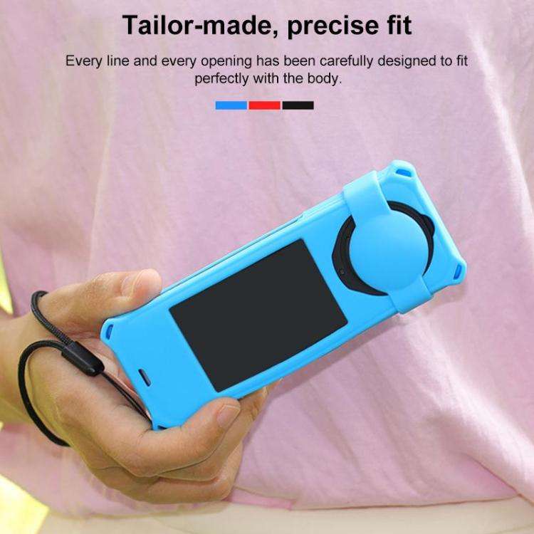 For Insta360 X5 PULUZ Silicone Protective Case with Lens Cover (Red)