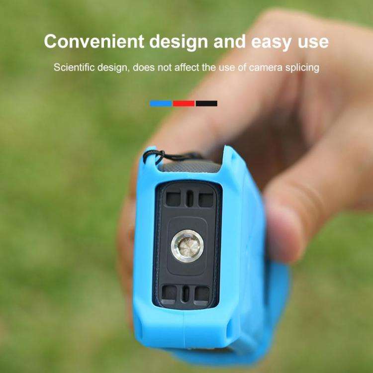 For Insta360 X5 PULUZ Silicone Protective Case with Lens Cover (Red)