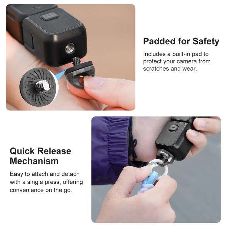 PULUZ Sports Camera Lanyard Long Adjustable Anti-lost Rope for DJI OSMO Pocket 3 / Insta360 X5 (B...