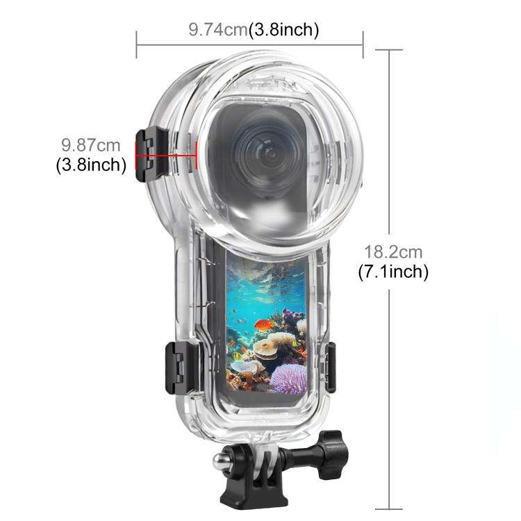 For Insta360 X5 PULUZ 60m Waterproof Sealed Diving Case (Transparent)