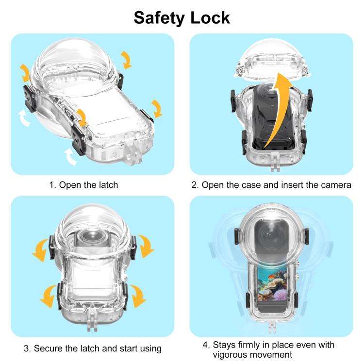 For Insta360 X5 PULUZ 60m Waterproof Sealed Diving Case (Transparent)