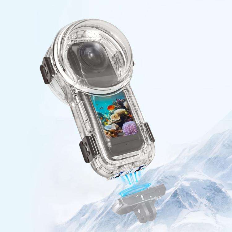 For Insta360 X5 PULUZ Quick Release 60m Waterproof Sealed Diving Case (Transparent)