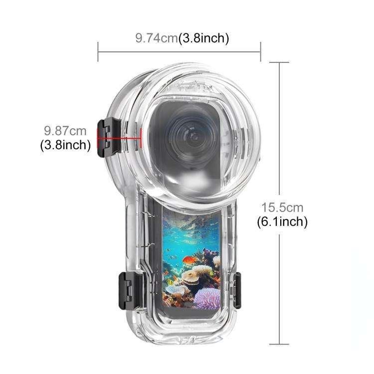 For Insta360 X5 PULUZ Quick Release 60m Waterproof Sealed Diving Case (Transparent)