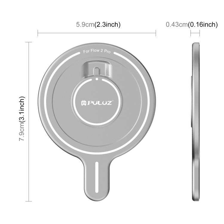 For Insta360 Flow 2 Pro PULUZ Magnetic Phone Mount Adapter (Silver)