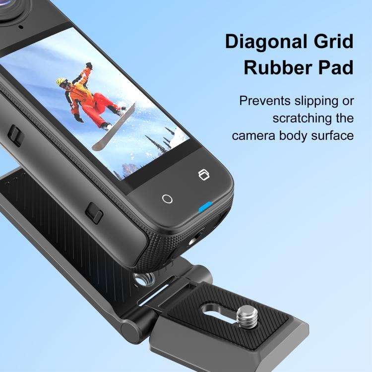 PULUZ Folding Magnetic Mount Base L Bracket For Insta360 X4 / X5 / DJI Pocket 3 (Black)