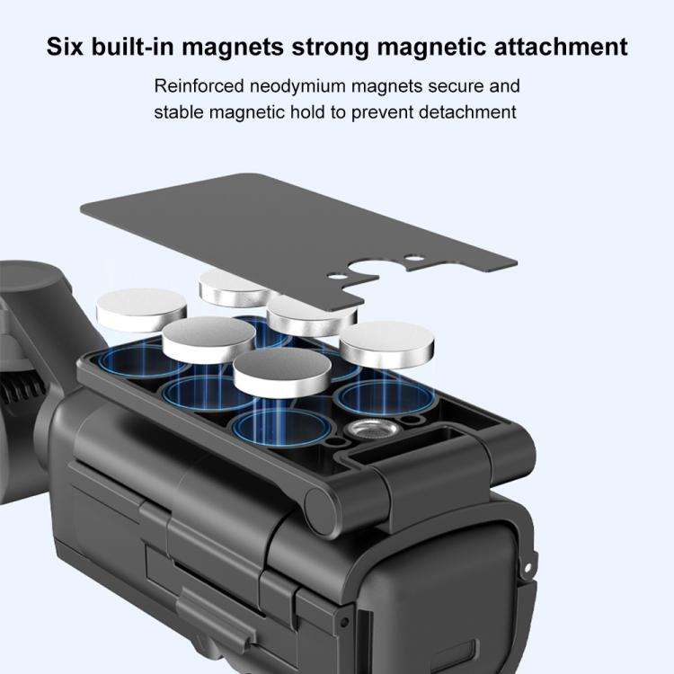 For DJI Osmo Pocket 3 PULUZ Folding Magnetic Mount Base Bracket (Black)
