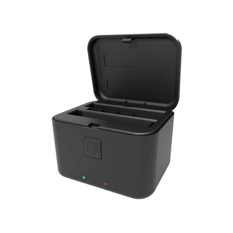 For Insta360 X5 PULUZ Dual-Batteries Charging Box Battery & Memory Card Storage Case (Black)