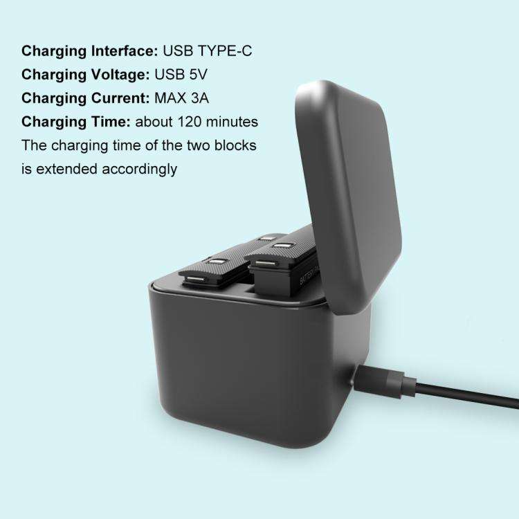 For Insta360 X5 PULUZ Dual-Batteries Charging Box Battery & Memory Card Storage Case (Black)