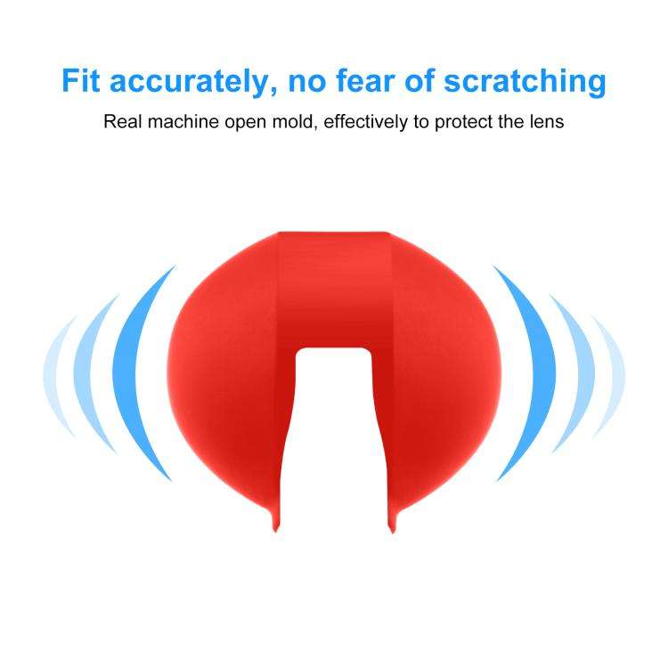 For Insta360 X5 PULUZ Invisible Dive Case Lens Guard Silicone Protective Lens Cap Cover (Red)