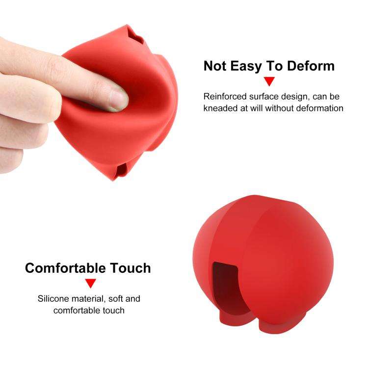 For Insta360 X5 PULUZ Invisible Dive Case Lens Guard Silicone Protective Lens Cap Cover (Red)
