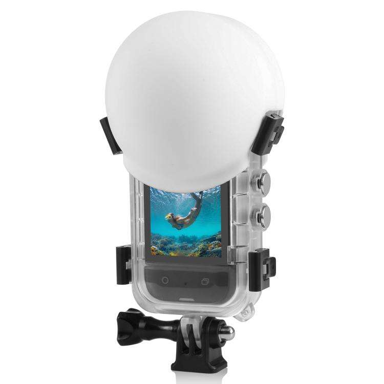 For Insta360 X5 PULUZ Invisible Dive Case Lens Guard Silicone Protective Lens Cap Cover (White)