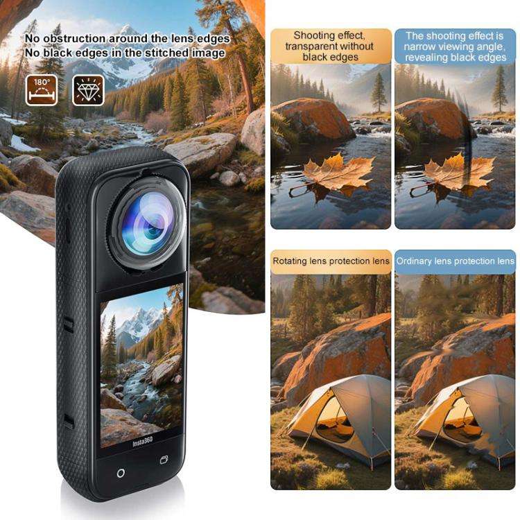 For Insta360 X5 PULUZ Standard Rotation PC Lens Guard  Protective Cover (Transparent)
