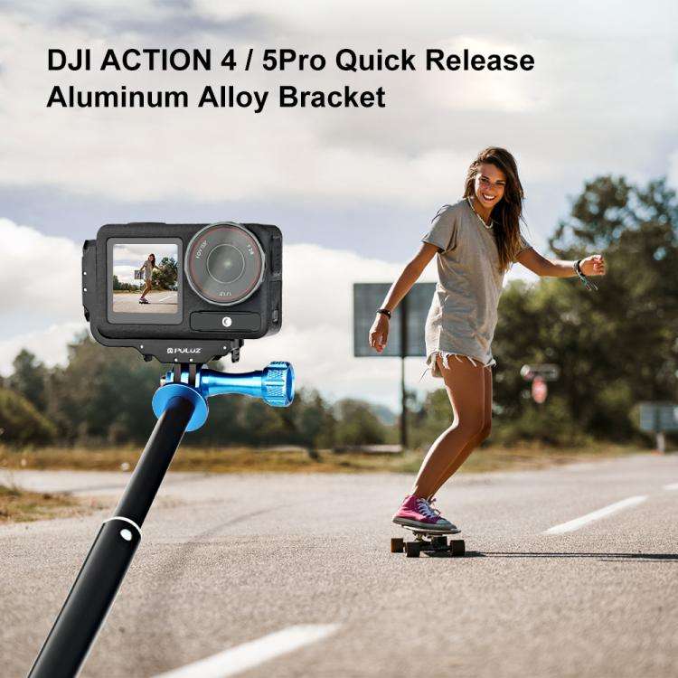 For DJI Osmo Action 5 Pro / 4 PULUZ Vertical Horizontal Shooting Quick Release Metal Magnetic L B...