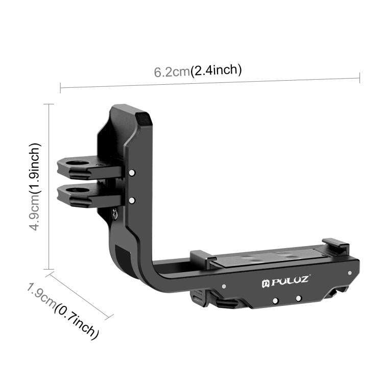 For DJI Osmo Action 5 Pro / 4 PULUZ Vertical Horizontal Shooting Quick Release Metal Magnetic L B...