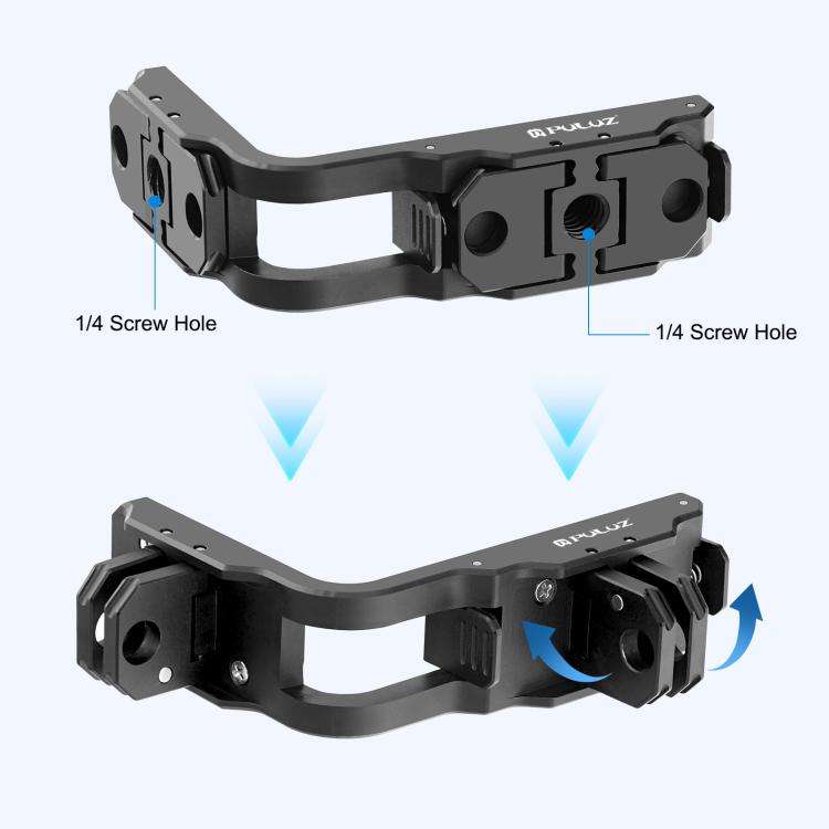 For DJI Osmo Action 5 Pro / 4 PULUZ Vertical Horizontal Shooting Quick Release Metal Magnetic L B...