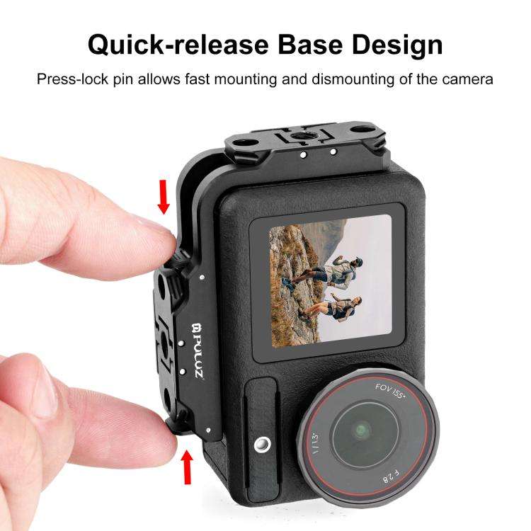 For DJI Osmo Action 5 Pro / 4 PULUZ Vertical Horizontal Shooting Quick Release Metal Magnetic L B...