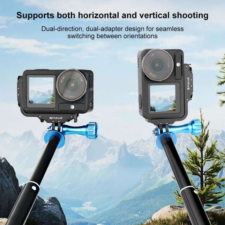 For DJI Osmo Action 5 Pro / 4 PULUZ Vertical Horizontal Shooting Quick Release Metal Magnetic L B...